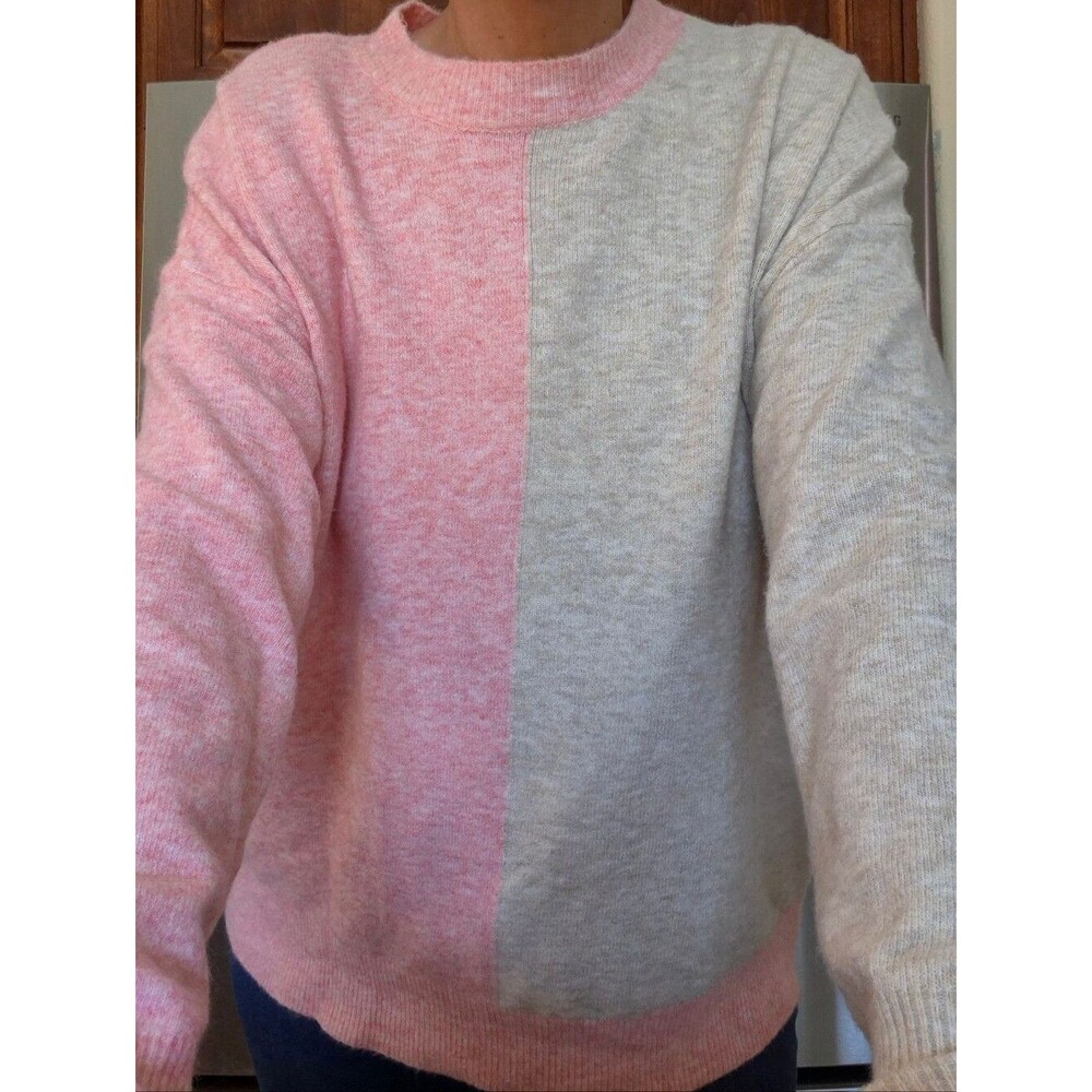 Heyson two tone Pink & Cream sweater 20% Wool - Picture 3 of 16